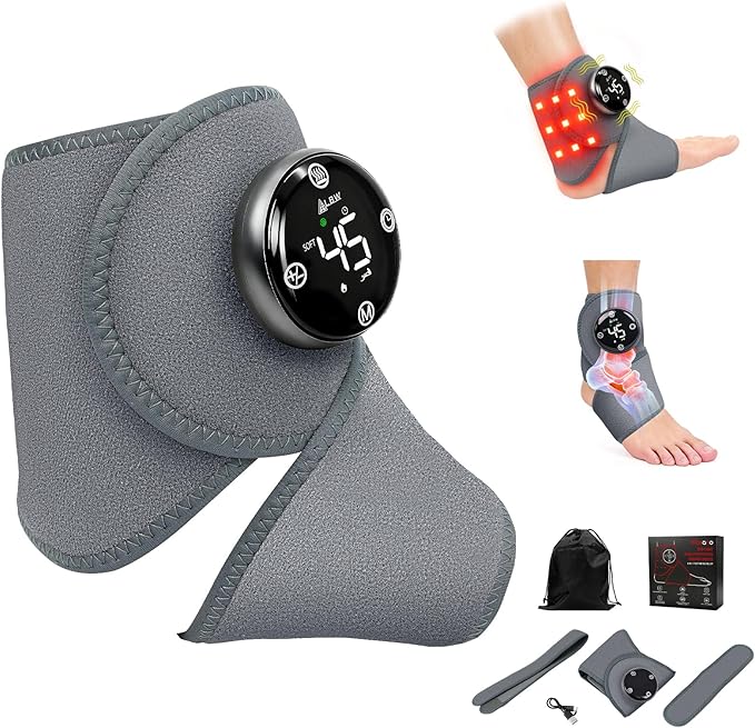 Large Fit Pro Foot Massager – Red-Light Therapy, 5-Level Graphene Heating, 6 Modes × 3 Intensities, Waterproof Inner Liner & 90-Min Rechargeable Battery,Multi-Area Use for Ankle, Knee, Back, Neck
