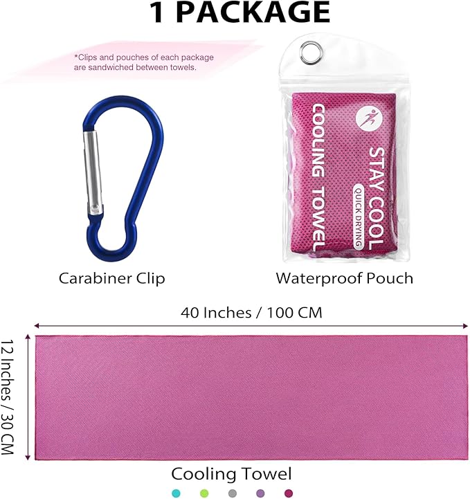 Cooling Towels - 5 Pack Gym Towels, Gym Towel for Working Out, Yoga Towel, Quick Dry Towel for Running, Camping, Fitness & More Activities