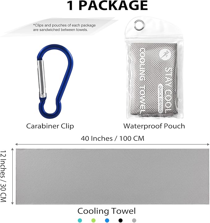 Cooling Towels - 5 Pack Gym Towels, Gym Towels for Working Out, Yoga Towel, Quick Dry Towel for Running, Camping, Fitness & More Activities