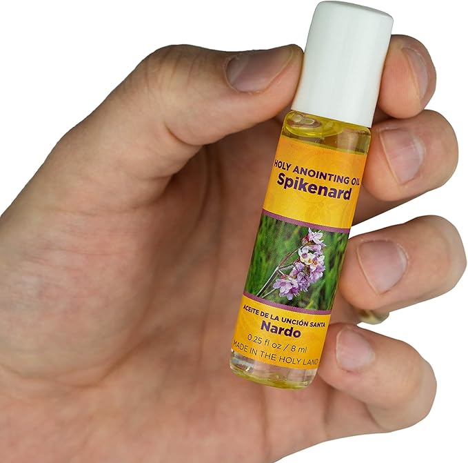 Spikenard Holy Land Anointing Oil from Israel, 1/4 oz Roller Bottle from Jerusalem, Locally Sourced Herbs & Essences, Gift for Pastors, Priests, Rabbi, & Clergy, Aceite Ungido de Nardo