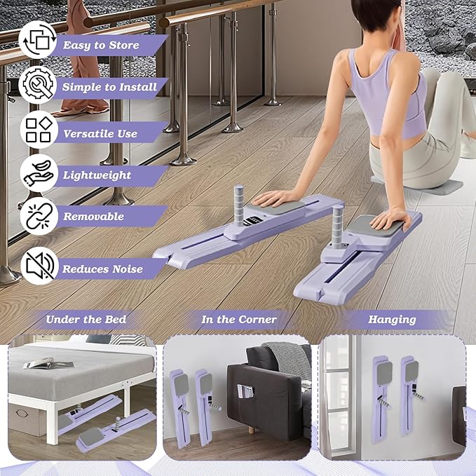 Pilates Reformer Board Detachable Pilates Reformer Machine with Resistance Bands Portable Pilates Slider Board with Timer Multifunctional Home Fitness Pilates Equipment for Full Body Workout