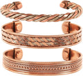 Touchstone copper bracelets | gift for men women |adjustable 100% pure solid real magnetic jewelry | handmade bracelet set combo | rope braided tibetan bangles.