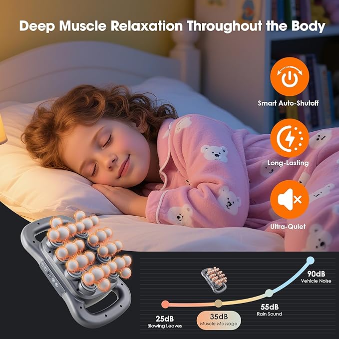 28 Head Massage Gun Set, Deep Tissue Percussion Massager, Electric Massage Tools with 9 Styles & Levels, Dark Grey