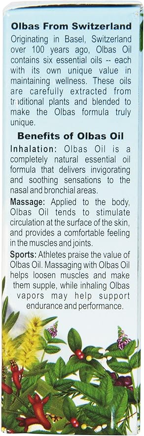 Olbas Oil Aromatherapy Inhalant and Aromatic Massage Oil, 0.95 Fl Oz