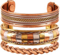 Copper Bracelet Tibetan Style. Hand Forged with Solid and High Gauge Copper Jewelry Cuff for Women Men. Combo of Different Designs