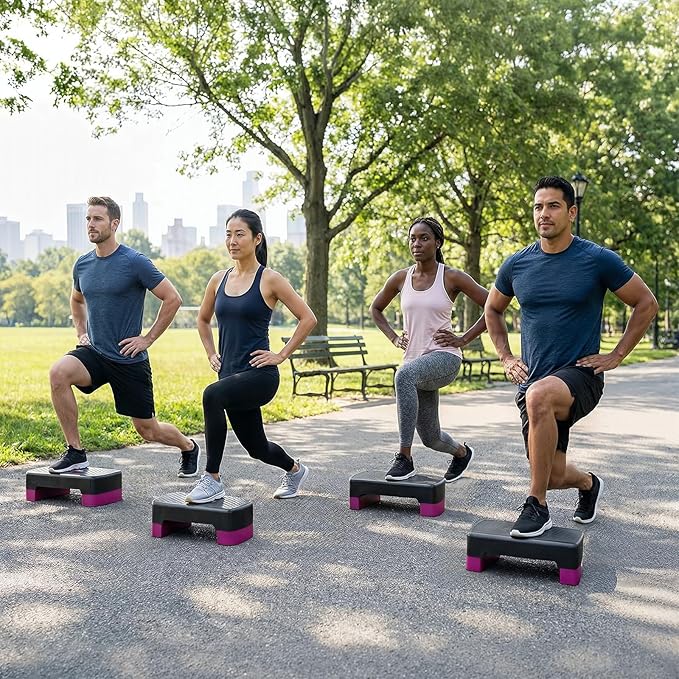 Yes4All Aerobic Exercise Step Platform, Exercise Stepper with Risers for Cardio and Strength Training, Workout Stepper for Home Gym