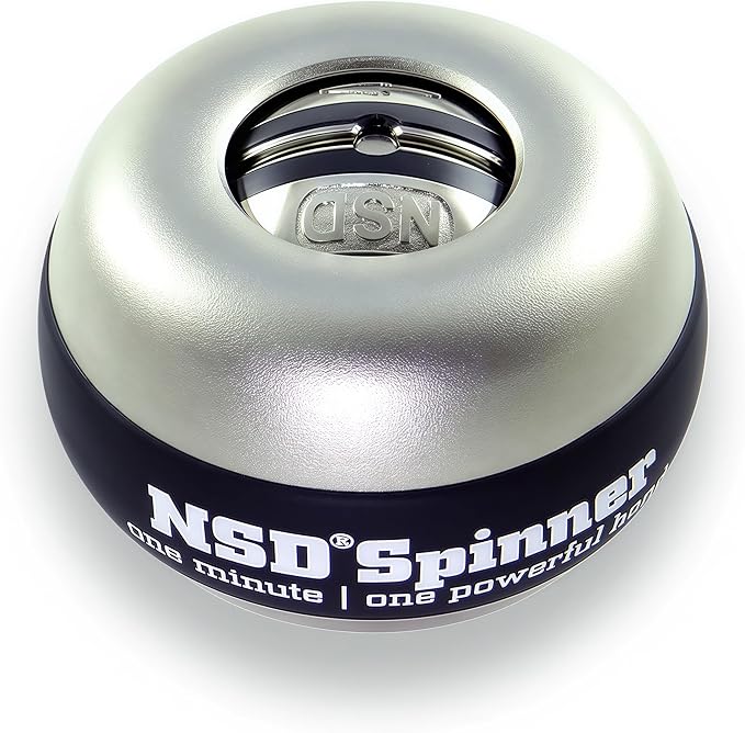 NSD Manual Spring Assisted Start Spinner Gyro Ball – Up to 15,000-18,000 RPM Premium & Durable Hand Strengthener and Wrist Exerciser for Grip Strength Training, Forearm Workout, and Pain Relief