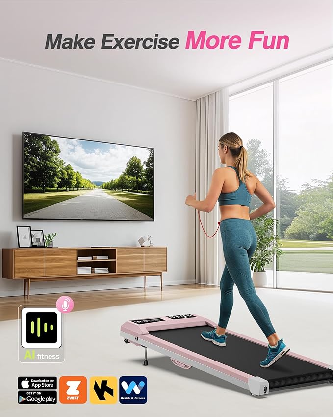 WELLFIT Foldable Treadmill with Incline, 320 LBS Capacity Walking Pad with Handle Bar, Portable Walking Pad Treadmills for Home, Under Desk Treadmill with App & Remote Control, Wide Belt, LED Display