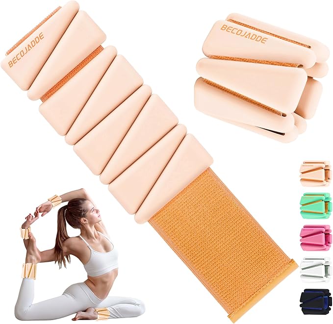 Ankle Weights for Women Wrist Weights Set of 2 (1 lb/2 lb Each) Adjustable Arm Leg Weight for Womens Men Suitable for Walking Swimming Running Pilates Yoga Gym