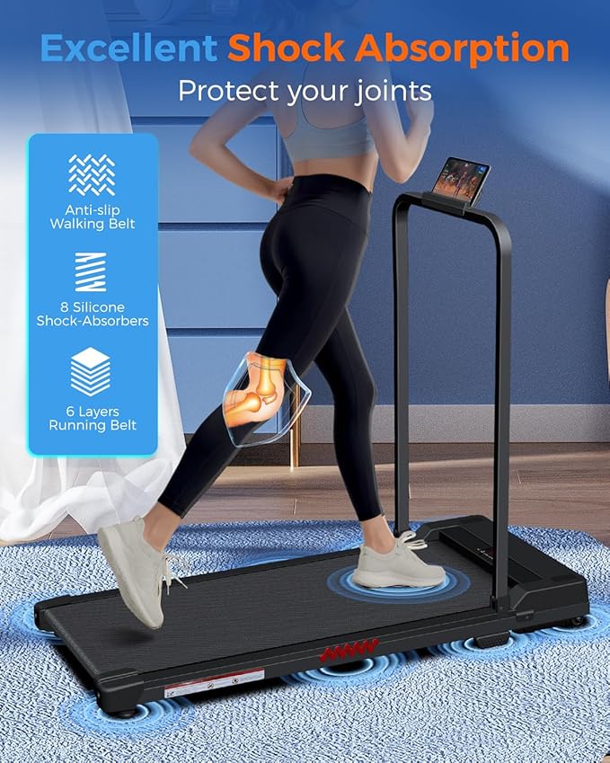 AoraPulse Portable Foldable Treadmills for Home, Small Folding Treadmill for Home Office with 300 LBS Capacity, Walking Running Exercise Electric Compact Treadmill with LED Display