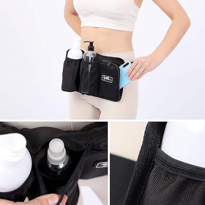 Massage Bottle Bag Massage Therapist Holster Massage Lotion Holster Massage Oil Holster（YR-3KD-Rose Red）