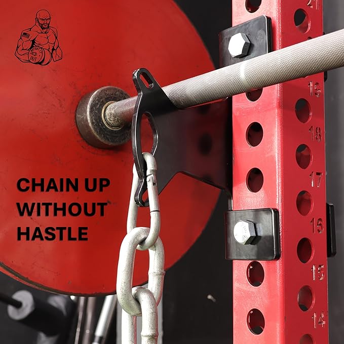 Weight It Out J-Cup Hook Attachment Barbell Holder/Squat Rack 5/8" Holes Accessories Solid Steel USA Made Pairs