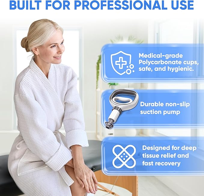 Myofascial Releaser Professional Cupping Therapy Set - 18 Multi-Sized Vacuum Cups with Two Hand Pumps and Detailed Cupping Book - Massage Cupping Set for Massage Therapists