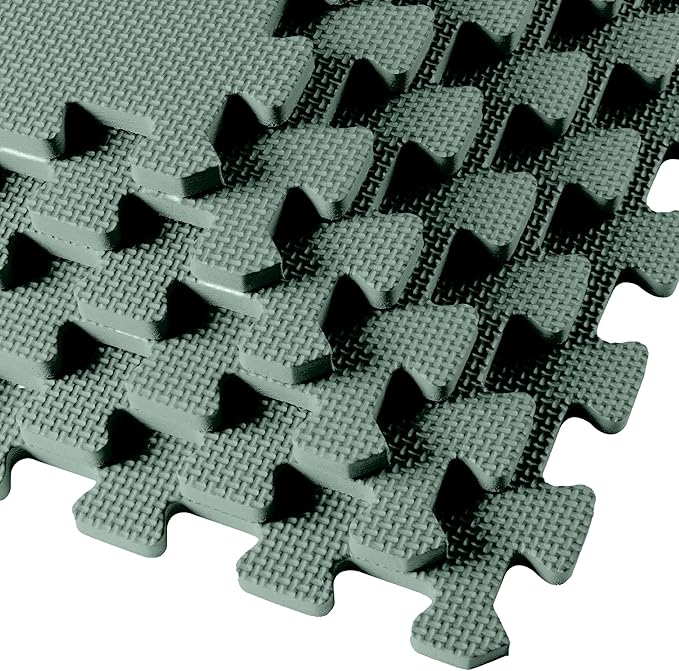 We Sell Mats 3/8" Thick Multipurpose EVA Foam Exercise Floor Mat, Interlocking Tiles, Anti-Fatigue for Home or Gym