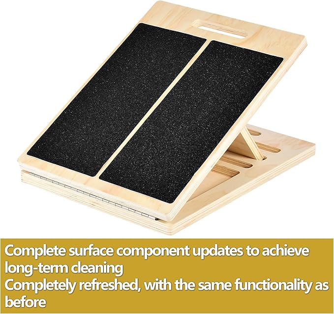 Non-Slip Sandpaper Board Fit Slant Board for Calf-Stretching, Wooden Incline Wedge Stretcher, Balance Block Replacement