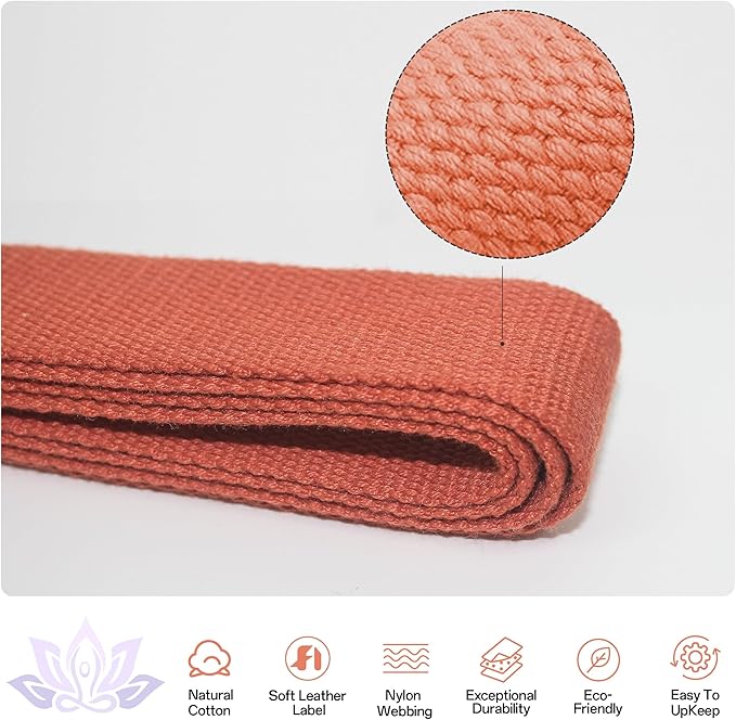 Yoga Straps 1.8M or 2.5M, Durable Cotton Yoga Straps for Stretching, Adjustable Yoga Belt Strap for Yoga, Dance, Gym Workouts