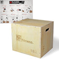 XPRT Fitness 3-in-1 Wooden Plyo Box for CrossFit Jump Training, Plyometric Exercise Box with Multiple Heights, Heavy-Duty Jump Box for Home Gym