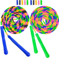 Long Double Dutch Jump Rope 16 Ft 2 Pack, Jump Rope for Kids Adults, Beaded Segmented Skipping Rope