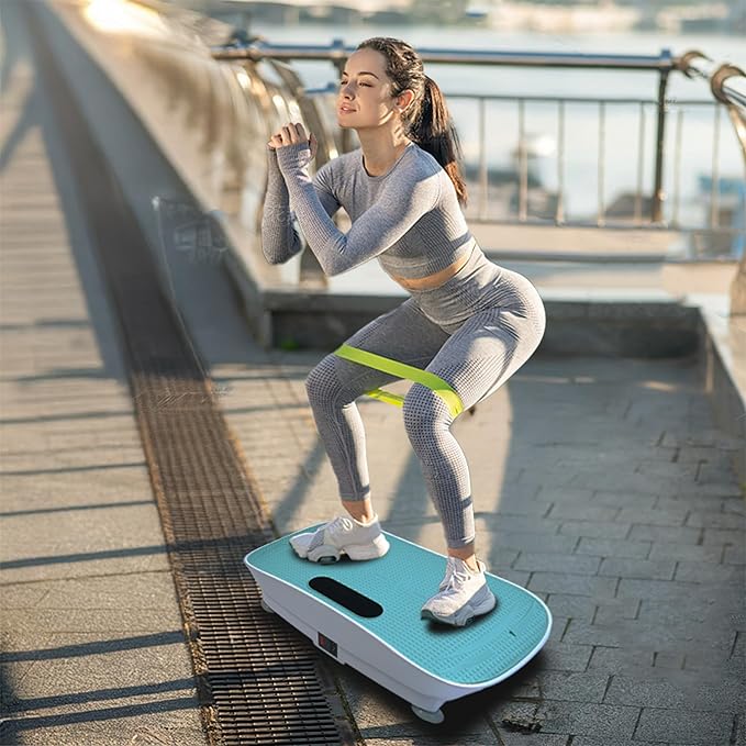 Vibration Platform Machine, 10 Frequency Settings Silent Motor Blue Shaking Fitness Equipment for Unisex Weight Loss and Home Use