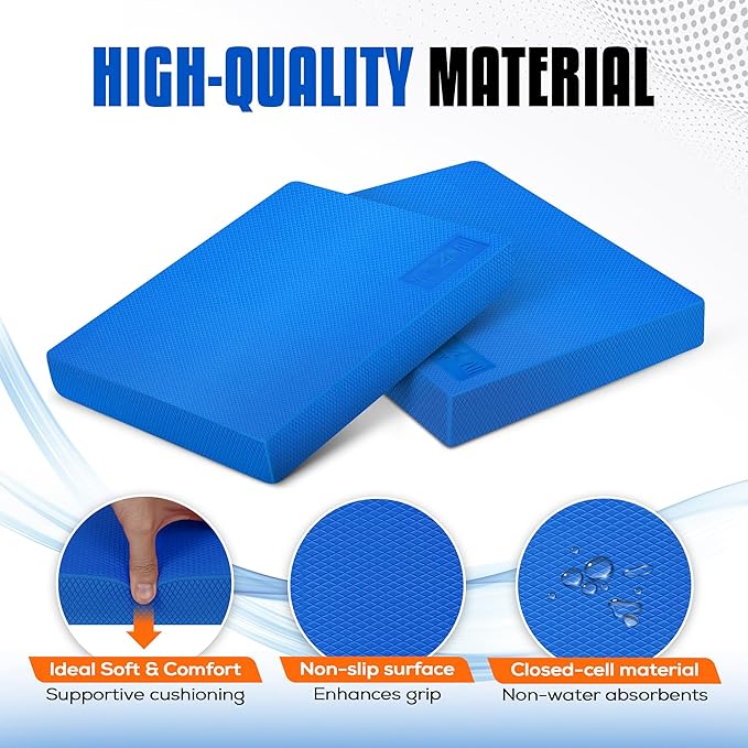 Yes4All Balance Pad, Nonslip TPE Foam Balance Pad with Upgraded Sizes - L, XL, XXL Balance Mat for Fitness, Yoga & Stability Training - Multicolor Options