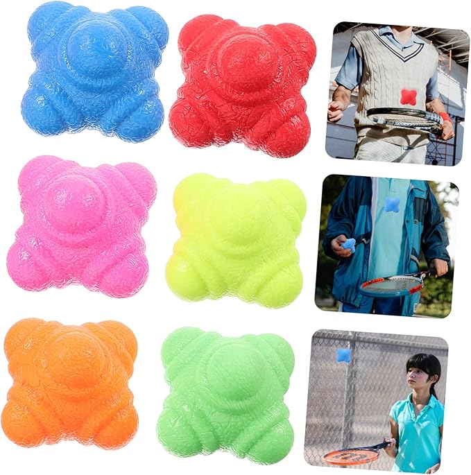 VICASKY 6pcs Hexagonal Reflex Trainer Balls Reaction Speed Training Tools for Women Men Baseball Goalkeeper Equipment Exercise Balls for Fitness