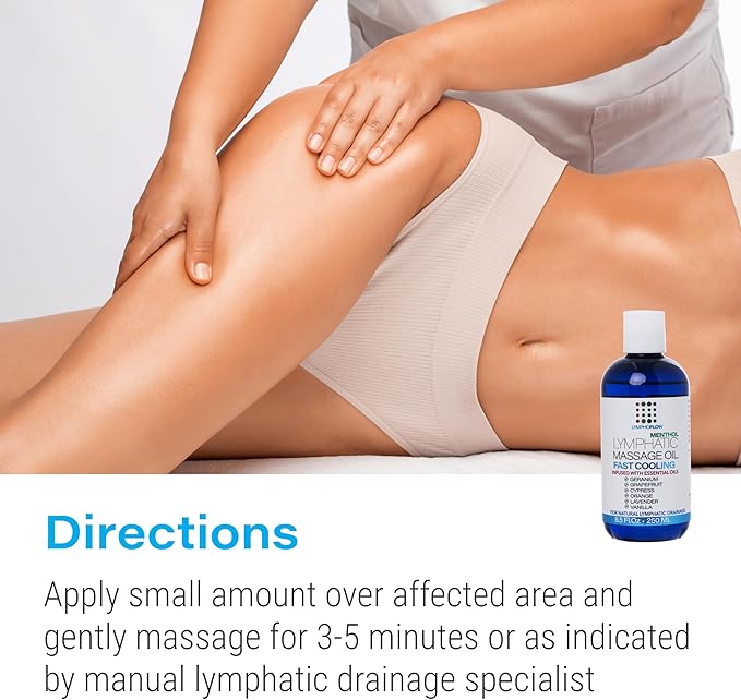 Bruizex Lymphatic Drainage Massage Oil with Arnica & Menthol for After Procedure Body Care & Lymphatic Drainage Massager, Liposuction, 360 Lipo, BBL, Tummy Tuck Body Massage, Cooling Formula - 8.5 Oz