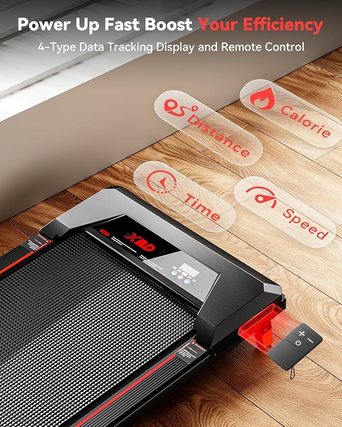 Walking Pad with Incline,XBD Under Desk Treadmill for Home Small Office,2.5HP Low Noise Portable Treadmill with 330 Lbs Capacity,Remote Control and LED Display