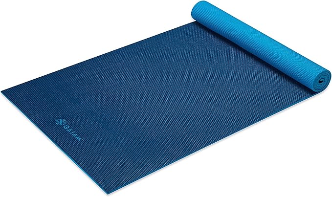 Gaiam Solid Color Yoga Mat, Non Slip Exercise & Fitness Mat for All Types of Yoga, Pilates & Floor Exercises