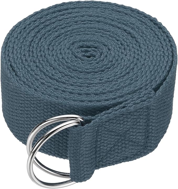 Yoga Strap for Stretching, Athletic Stretch Band with Adjustable Metal D Ring Buckle Yoga Bands