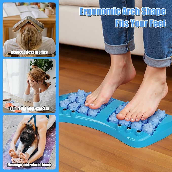 Roller Foot Massage, Shiatsu Acupuncture Massage, Reflexology Tool, Foot Massager Roller, Plantar Fasciitis Relief, Heel, Arch, Muscle Aches, Foot Pain, Stress Relief - Relaxation Gifts for Women, Men