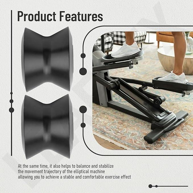 2 Pcs 238880 Elliptical Machine Replacement Leg Roller Compatible with Free-Spirit, Ree-bok (Icon) Models, It Can Reduce Friction, Improve The Smooth Mobility of The Pedal and Enhance Stability