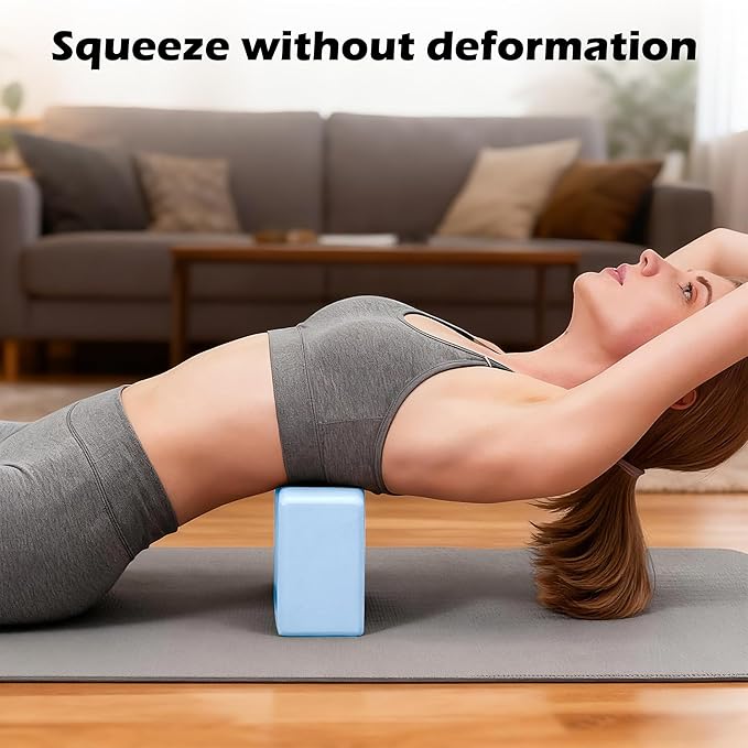 Leikefitness Yoga Blocks 2 Pack,Lightweight-High Density Eva Foam Soft Non-Slip for Yoga, Pilates, Meditation 9"×6"×3"