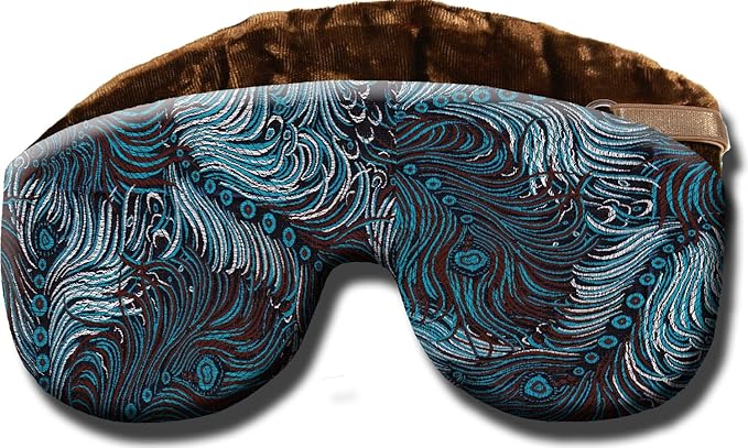 Handmade Weighted Sleep Eye Mask Yoga Pillow - Flax Seed Fill - Lavender Scented - Dark Turquoise - TEMFL-DT