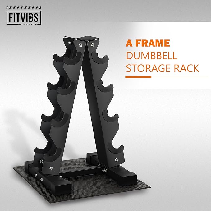 Fitvids A-Frame Dumbbell Weight Rack, Vertical Storage Rack for Dumbbells, Weight Stand Only for Home Gym Space Saver, 4-Tier or 5-Tier Option
