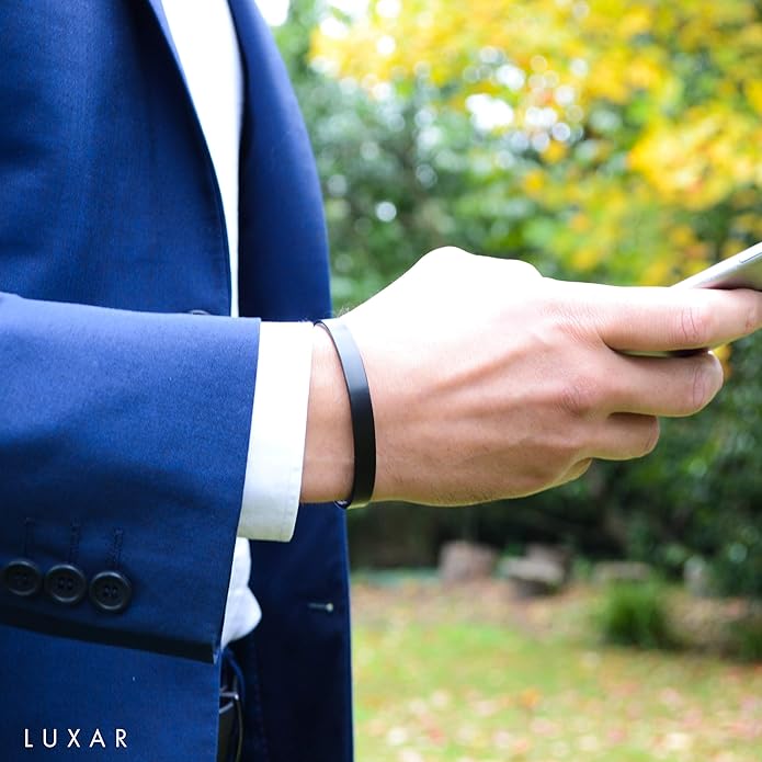LUXAR Men's/Women's Magnetic Therapy Bracelet | Solid Titanium or Solid Copper | Sophisticated Solid Titanium Bangle with Rare-Earth Neodymium Magnets