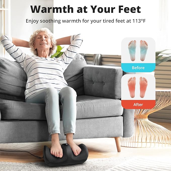 Medcursor Foot Massager with Heat - Foot and Calf Massager with Massage Roller, Deep Massage for Plantar Fasciitis, Pain Relief, Neuropathy, Relax for Home or Office Use (Not Cordless)