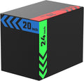 papababe 3-in-1 Plyometric Jump Box Workout Equipment, Box Jumps for Home Gym, Trainer with Anti Slip Surface and High Density Foam, Box Height: 20", 24", 30"