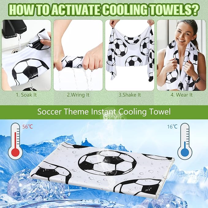 12 Pcs Cooling Towel Baseball Football Basketball Breathable Chilly Softball Soccer Ice Towel, 40"x12" Tennis Microfiber Accessories for Player
