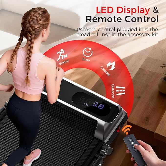 Walking Pad Treadmill with 8% Incline,Foldable Treadmills for Home and Office, 3.0 HP Quiet Walking Pad Treadmill with Walking Pad with Handle 350 LBS Capacity