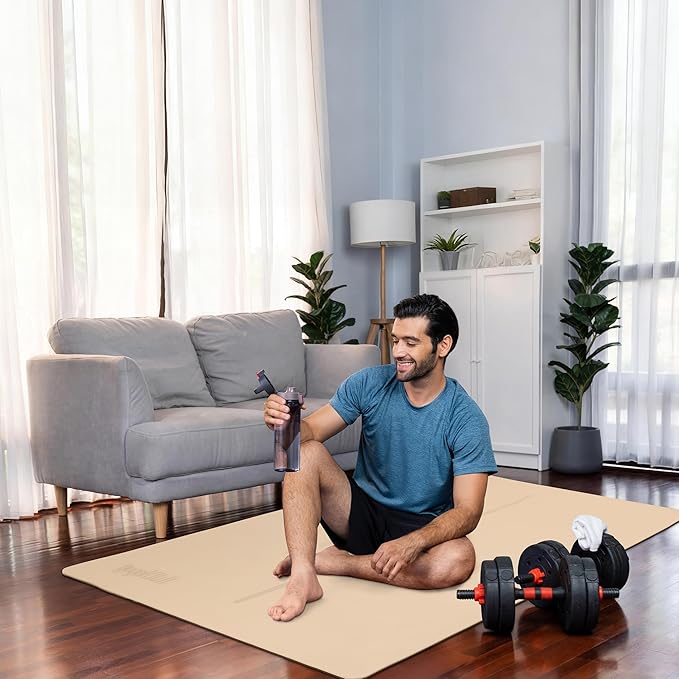 Large Yoga Mat (6'x4') – 1/4" & 1/2" Thick Exercise Mats for Home Workout, Extra Wide Workout Mats for Home Gym, Yoga, Pilates, Stretching, Floor & More