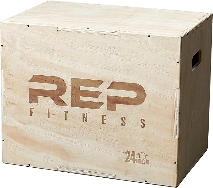 Rep Plyometric Wood Jump Box | CrossFit & Strength Training | 12 to 30" Range of Wooden Step Platforms | Gym & Sports Workouts | Fitness, Exercise, Physical Therapy Equipment | Pro Conditioning Tool