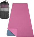 MoKo Hot Yoga Towel, Non-Slip Yoga Mat Towel with Grip Dots, 74.4"×27.3" Yoga Mat Cover for Pilates, Fitness, Meditation, Swimming Pool, Beach, Travel Yoga Mat with Corner Pockets