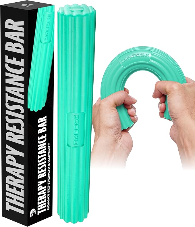 DMoose Fitness Flex Resistance Bar for Physical Therapy - Non-Slip Odorless Material, Exercise Bar for Tennis & Golfers Elbow Tendonitis Relief - Wrist and Forearm Strengthener & Grip Strength Trainer