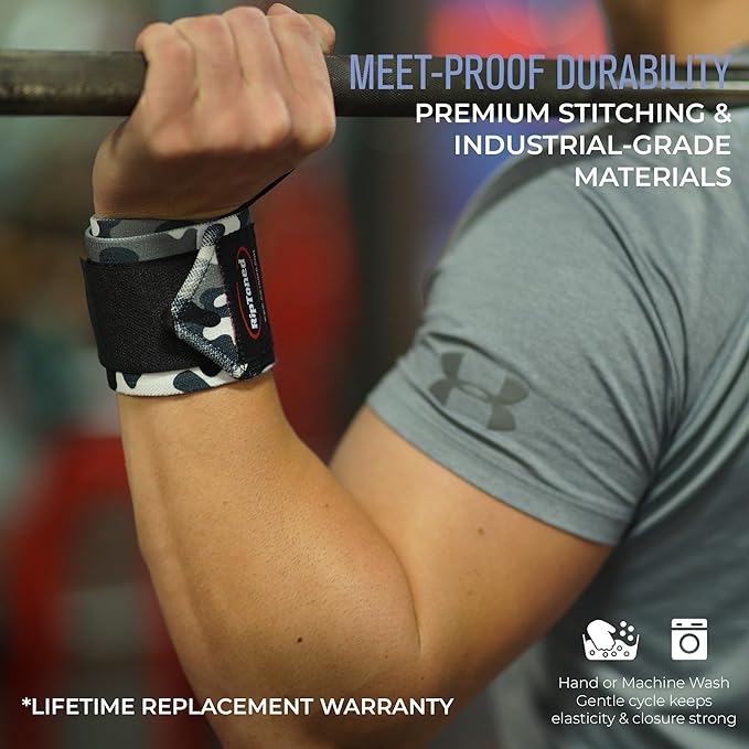 Rip Toned Wrist Wraps for Weightlifting – USPA & USAPL Approved 18" Wrist Straps for Powerlifting – Adjustable, Durable Gym Wraps with Thumb Loop – Quality Support for Men & Women