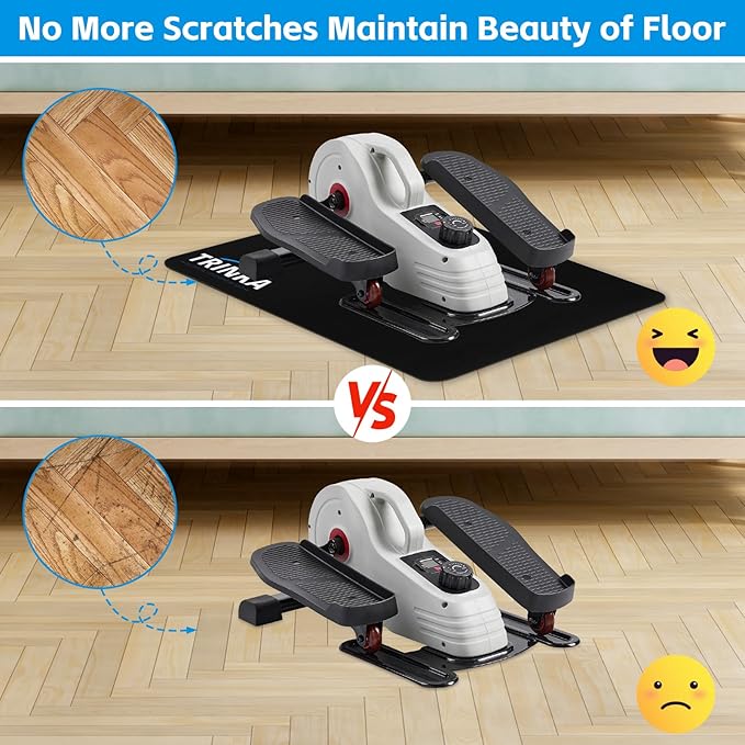 Non-Slip Workout Mat for Under Desk Elliptical Machine, Mats for Exercise Equipment, Suitable for Electric Seated Foot Pedal Exerciser, Enhanced Stability & Floor Protection