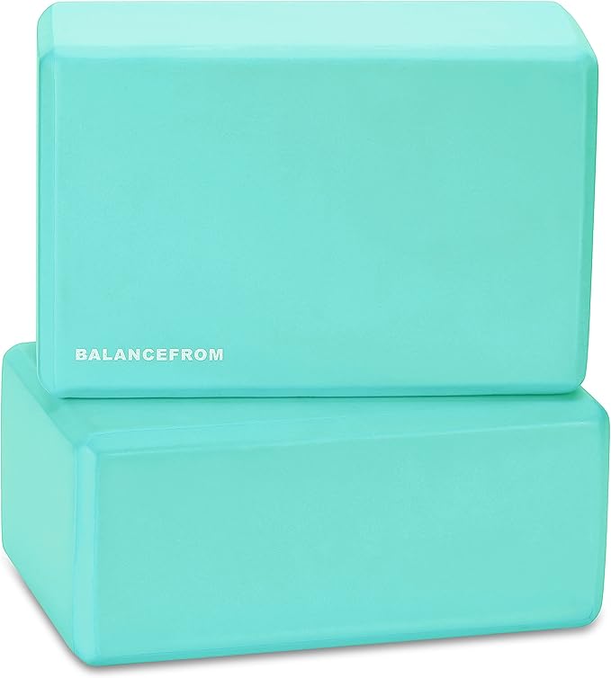 Fitvids Set of 2 High Density Yoga Blocks, 9"x6"x4" Each, Pair, Multiple Colors