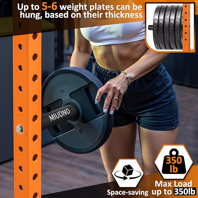 Weight Plate Holder, Power Rack Attachments for Olympic 2-Inch Weight Plate Storage, Fits 2x2, 2x3, 3x3 Power Cages with 1" or 5/8" Holes