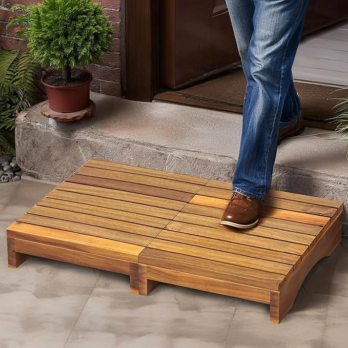 Step Platform for Adults & Elderly, 3.5" One Step Stool for Elderly, Wooden Platform Step Stool, Wooden Mobility Stepping Stools for Adults, Kids/Bedside, Bathroom, Kitchen, Garden