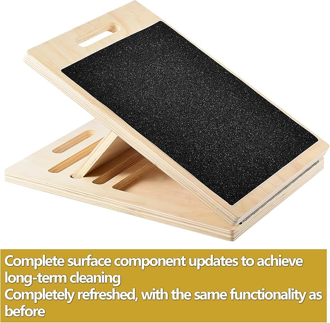 Non-Slip Sandpaper Board Fit Slant Board for Calf-Stretching, Wooden Incline Wedge Stretcher, Balance Block Replacement