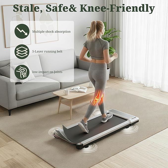 Walking Pad Treadmill, 3 in 1 Portable Under Desk Treadmills for Home Small Space, Quiet Compact Folding Treadmill with Remote Control, 320 LBS Capacity